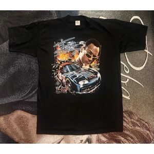 Vintage 1999 WWF Racing Attitude T-Shirt THE ROCK Size XL All American Wear